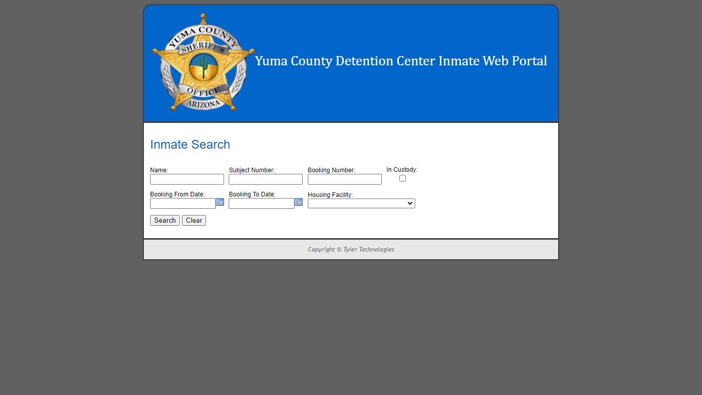 Inmate Search - Yuma County Sheriff